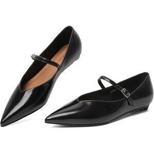 🆕Women Black Closed Pointed Toe Ballet Flat Comfortable Dressy Casual Shoes